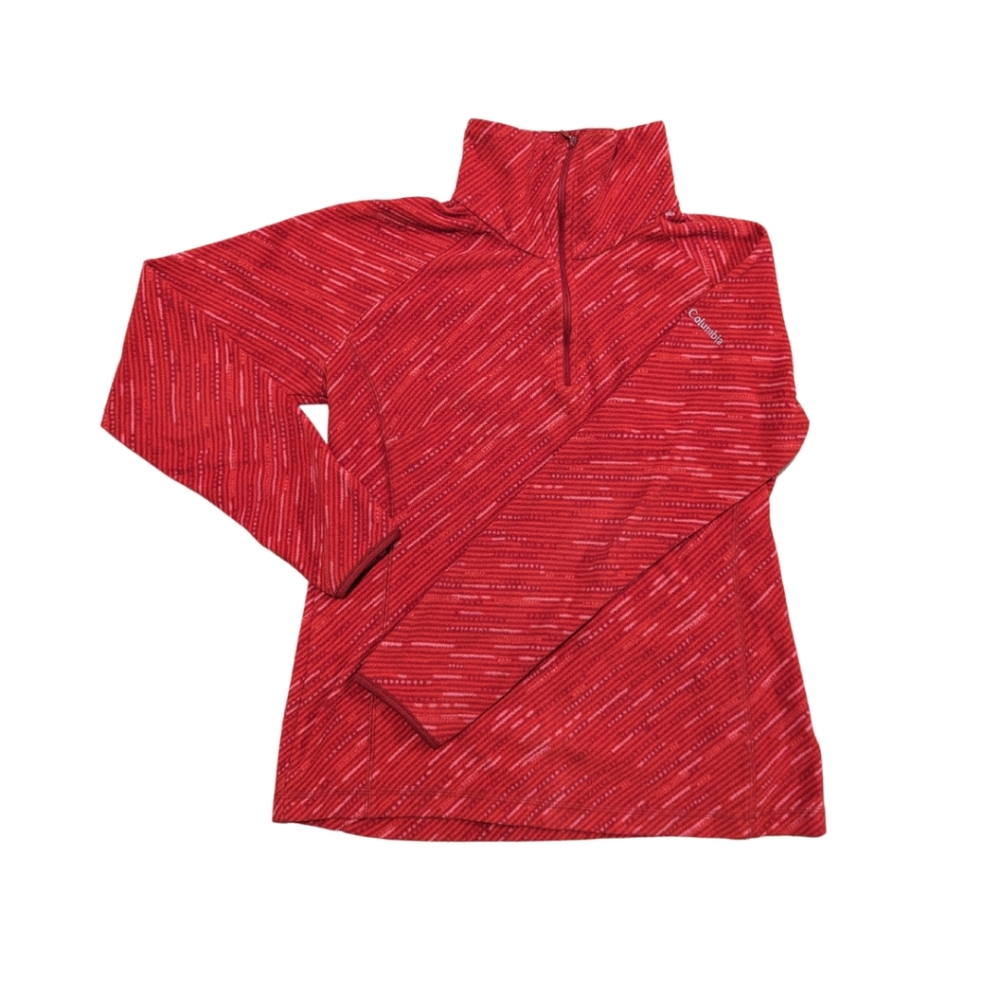 Columbia Quarter Zip Fleece, Red, Snowboarding Skiing Base Layer